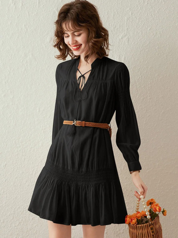 Dames Mini-jurk Boho V-hals Riem