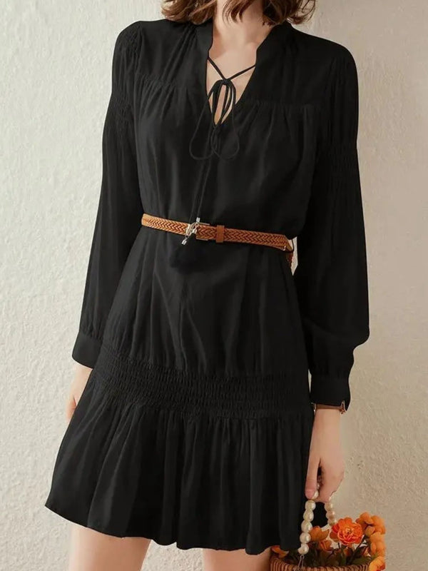 Dames Mini-jurk Boho V-hals Riem
