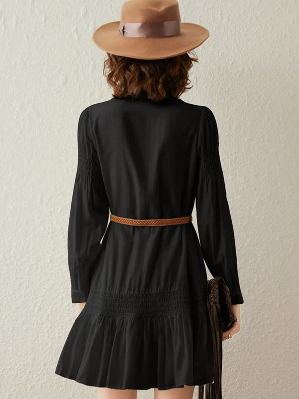 Dames Mini-jurk Boho V-hals Riem