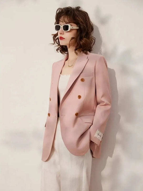 Dames Blazer Houten Knopen