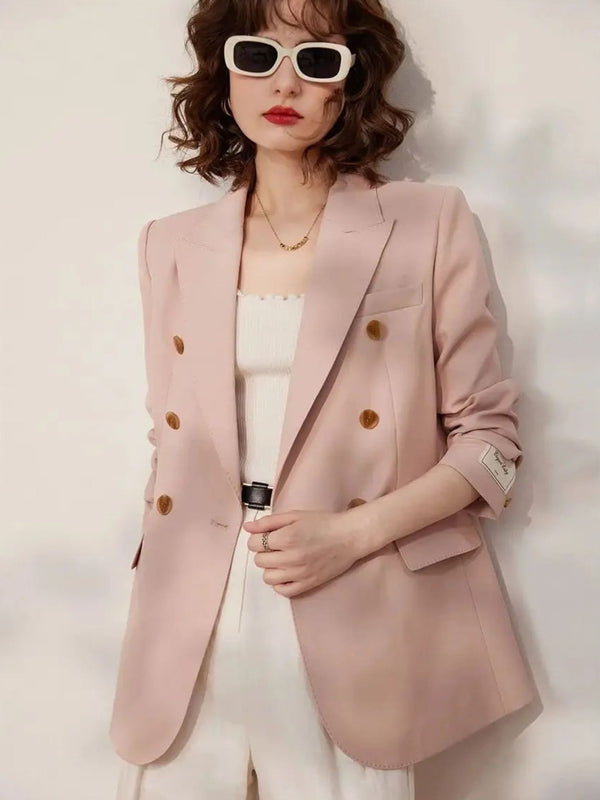 Dames Blazer Houten Knopen