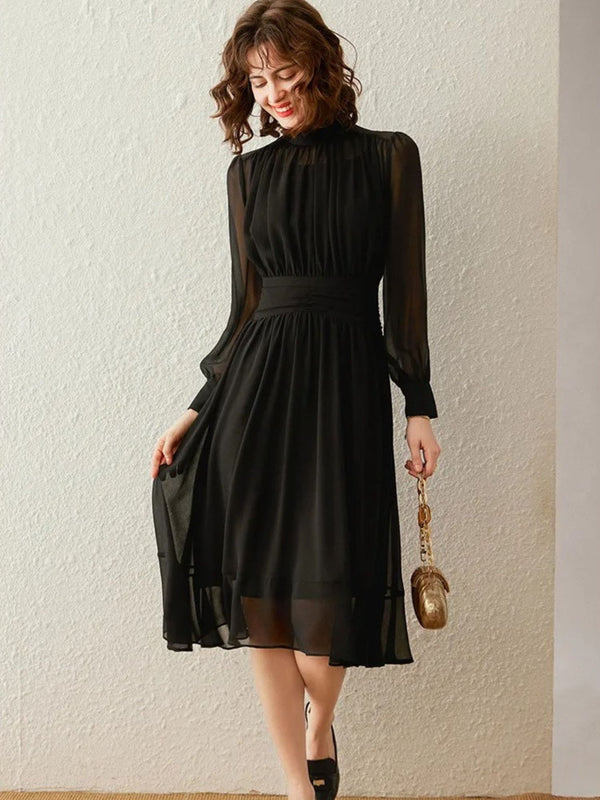 Dames Jurk Elegant Transparante Mouwen
