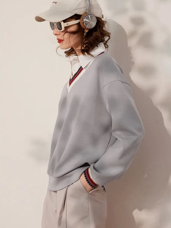 Gelaagde trui met kraag