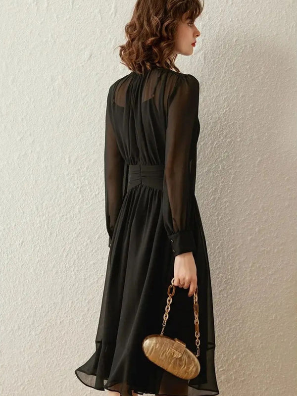 Dames Jurk Elegant Transparante Mouwen