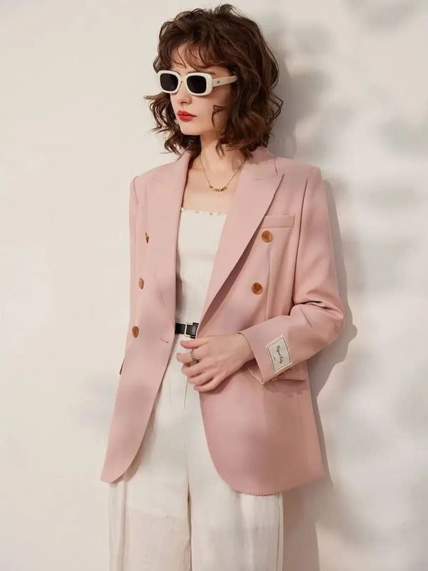 Dames Blazer Houten Knopen