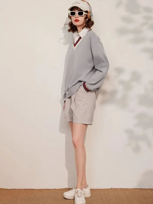 Gelaagde trui met kraag