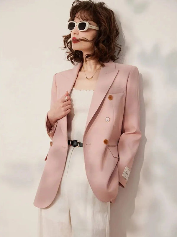 Dames Blazer Houten Knopen