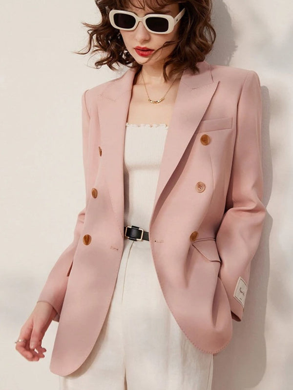 Dames Blazer Houten Knopen