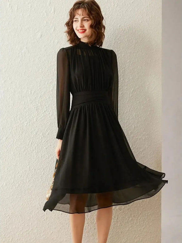 Dames Jurk Elegant Transparante Mouwen