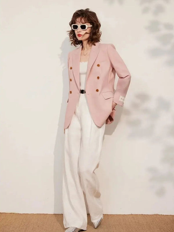Dames Blazer Houten Knopen