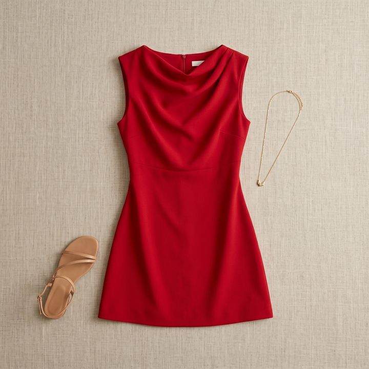 Amelie Gedrapeerde Mini-jurk
