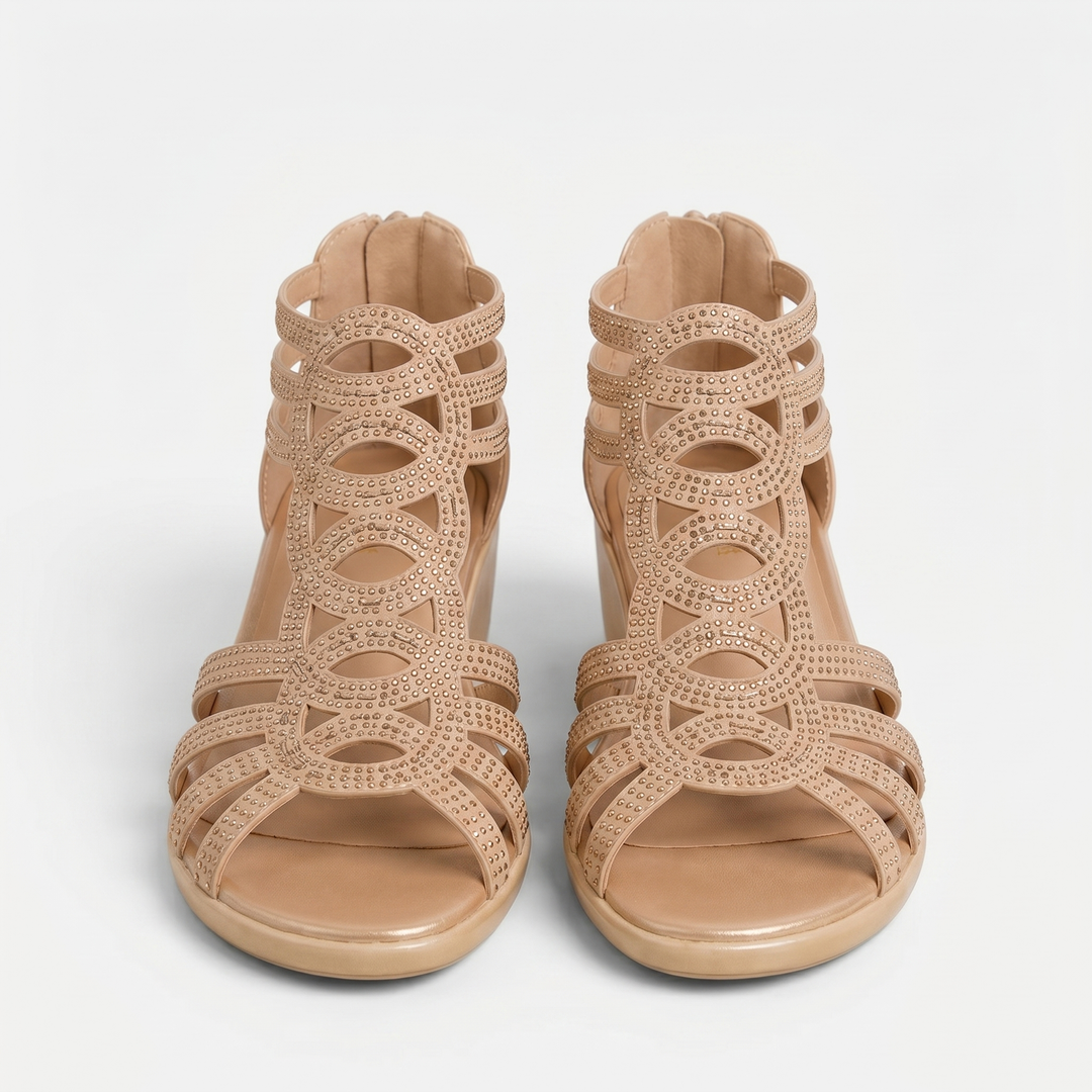 Aurelie Comfort Sleehak Sandalen - Beige