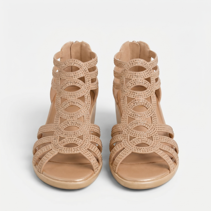 Aurelie Comfort Sleehak Sandalen - Beige