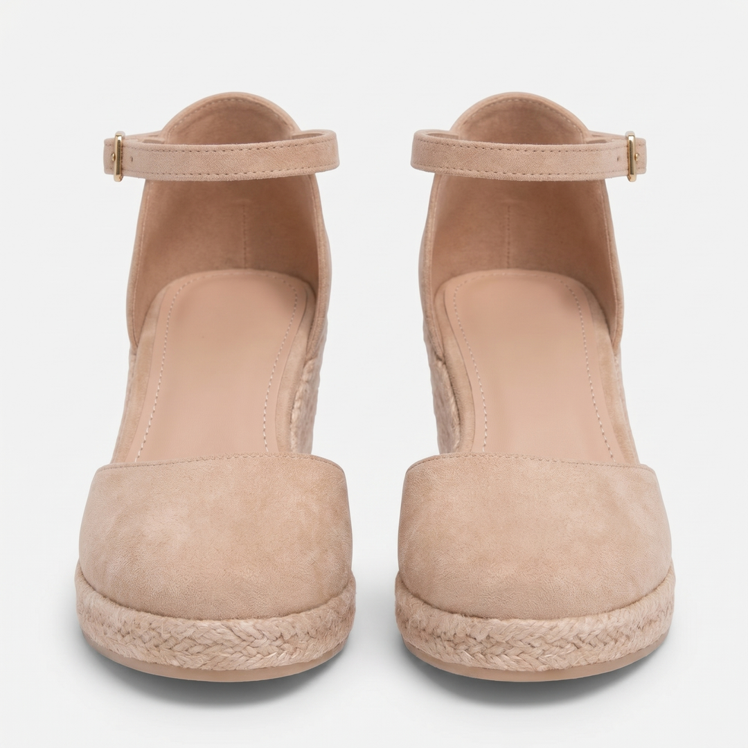 Margaux Gesloten Sleehak Sandalen - Beige