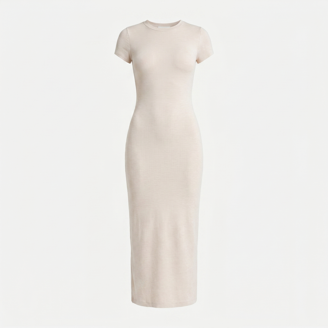 Sienna Bodycon Midi-jurk - Beige