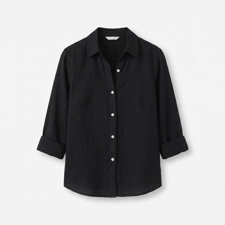 Juliette Linnen-Katoen Blouse - Black