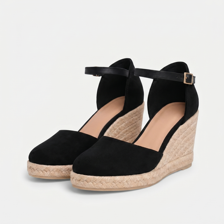 Margaux Gesloten Sleehak Sandalen - Black