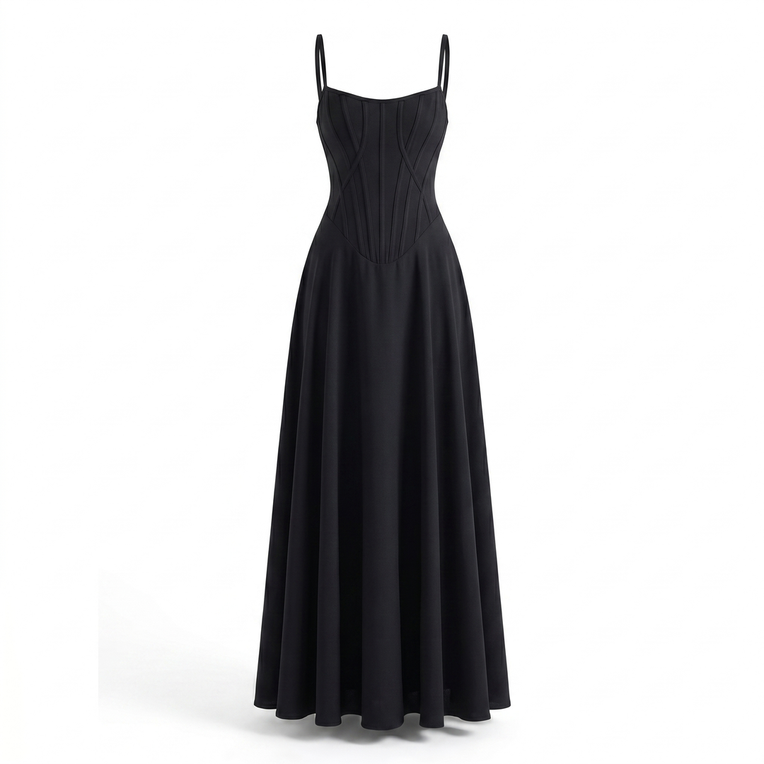 Violette Chiffon Bloemen-jurk - Black