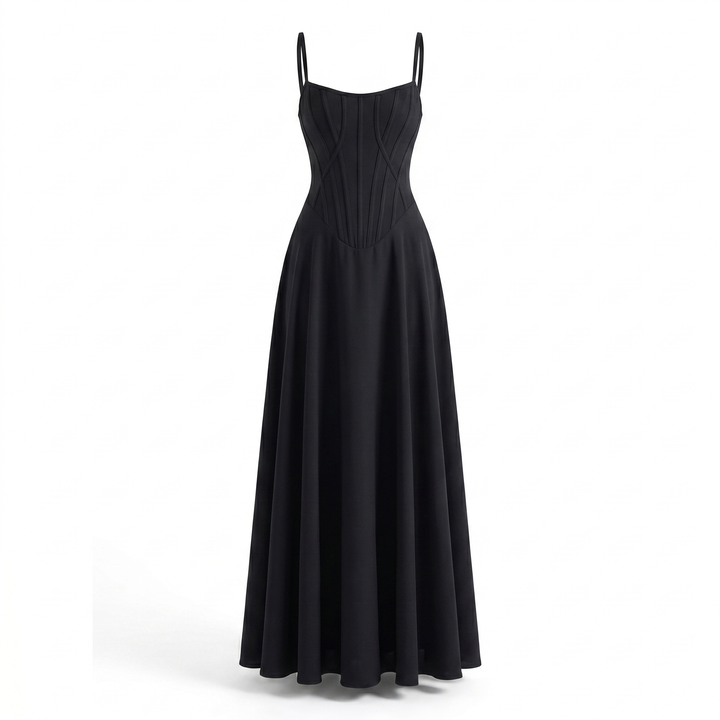 Violette Chiffon Bloemen-jurk - Black