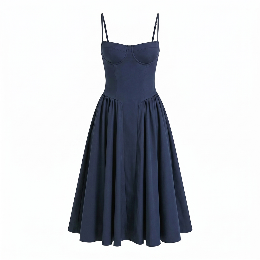 Mathilde Corset Midi-jurk - Blue