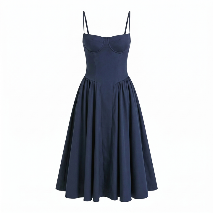 Mathilde Corset Midi-jurk - Blue