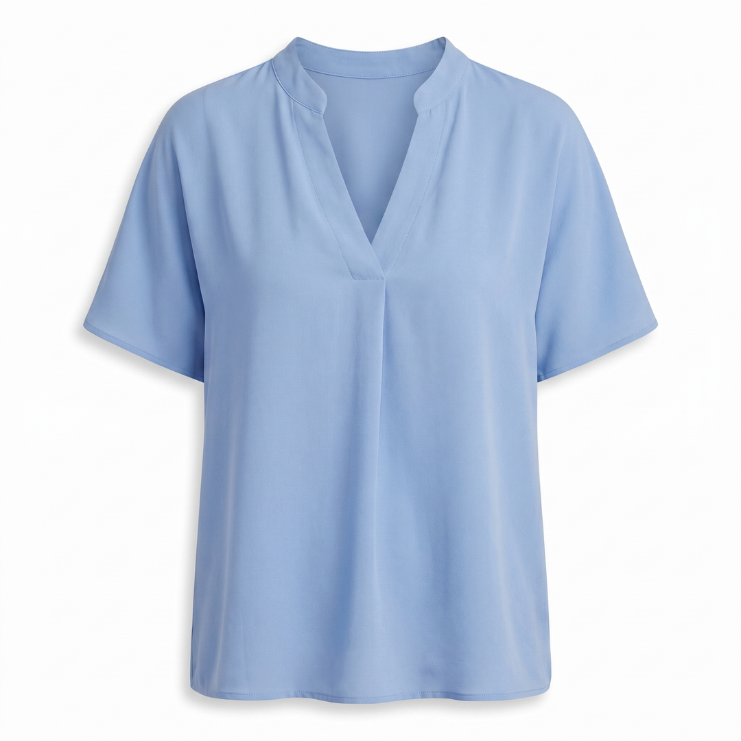 Noemie Chiffon Blouse V-hals - Blue