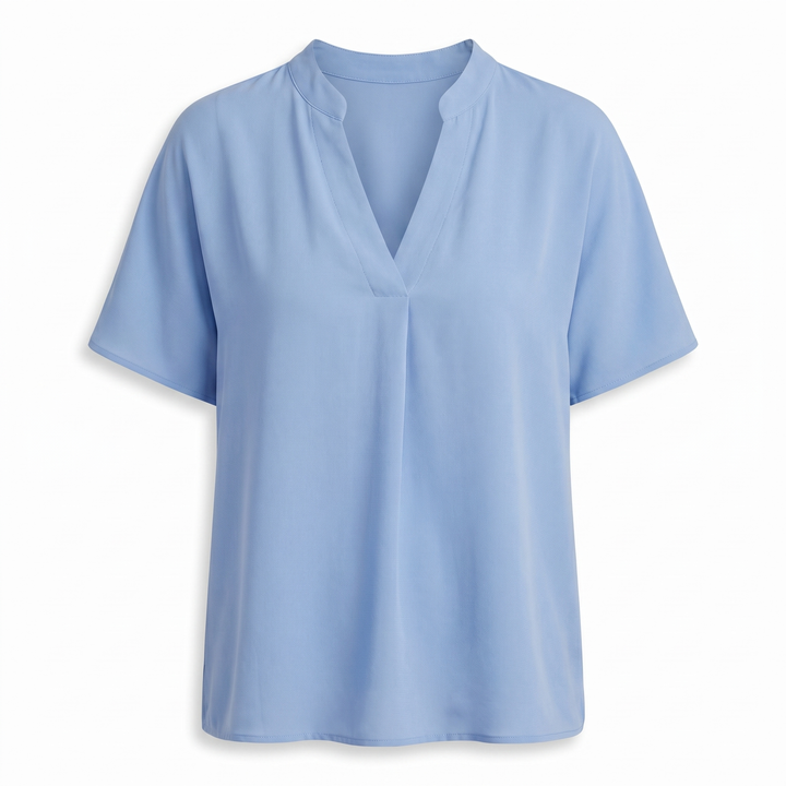 Noemie Chiffon Blouse V-hals - Blue