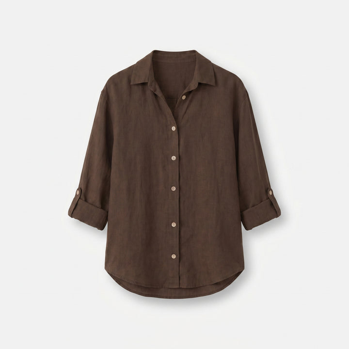 Juliette Linnen-Katoen Blouse - Brown