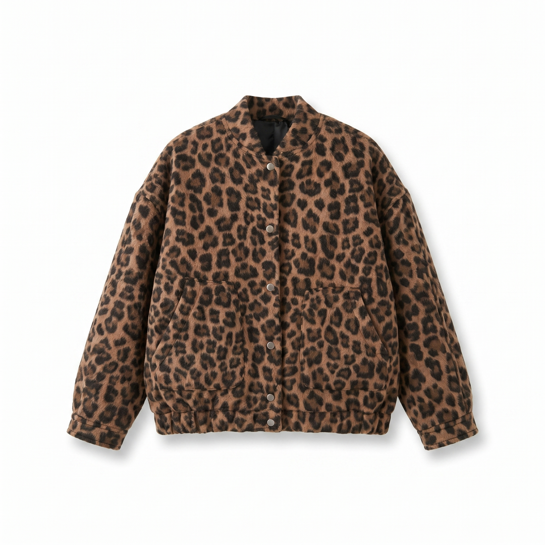 Cleo Luipaard Bomber-jas - Brown