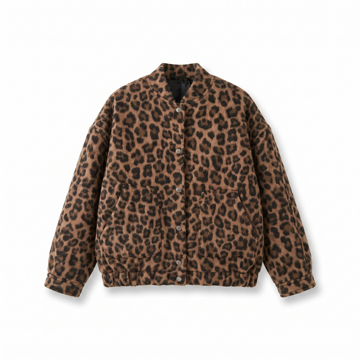 Cleo Luipaard Bomber-jas - Brown