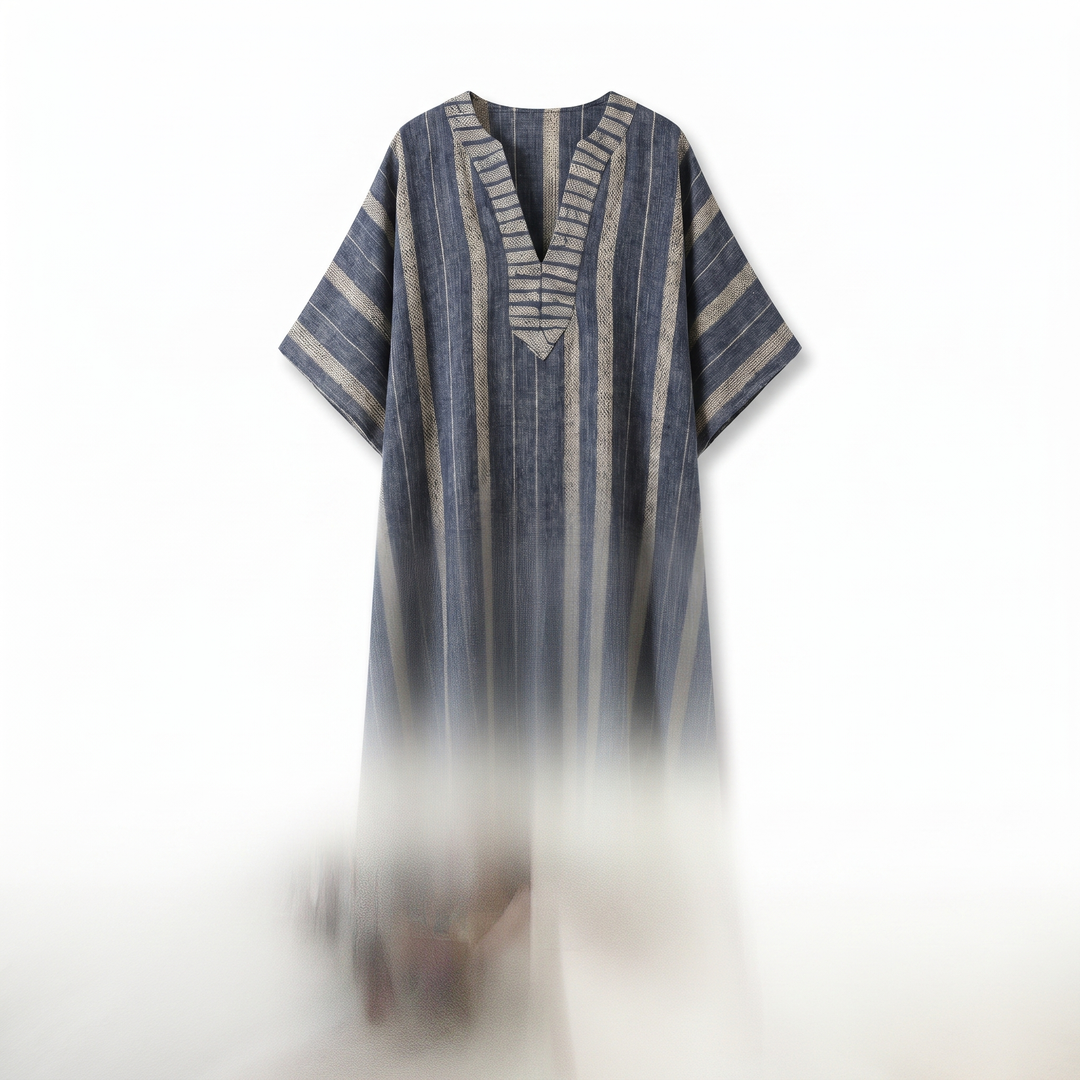 Anais Kaftan-jurk Mediterraan - Ethnic Indigo Blue