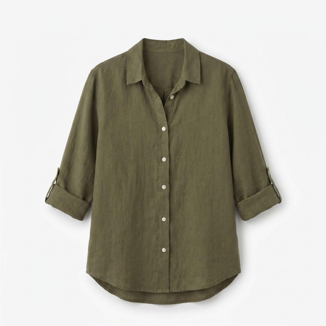 Juliette Linnen-Katoen Blouse - Green