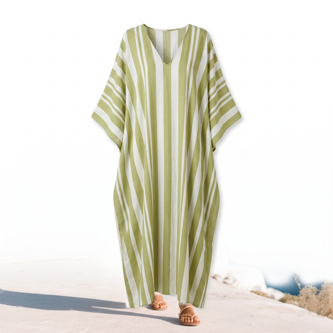 Anais Kaftan-jurk Mediterraan - Light Olive Green