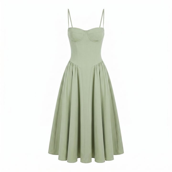 Mathilde Corset Midi-jurk - LightGreen
