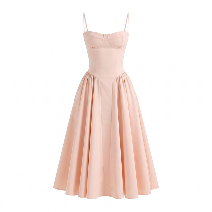 Mathilde Corset Midi-jurk - LightPink