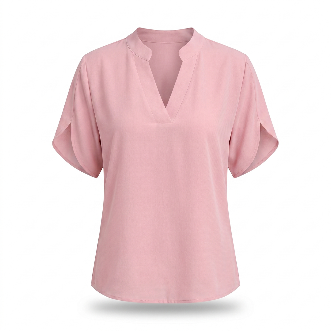 Noemie Chiffon Blouse V-hals - Pink