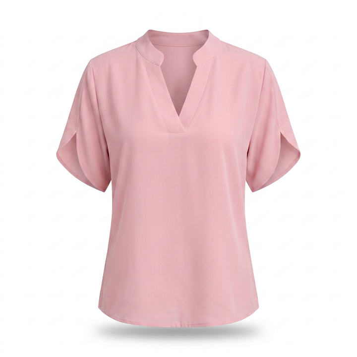 Noemie Chiffon Blouse V-hals - Pink