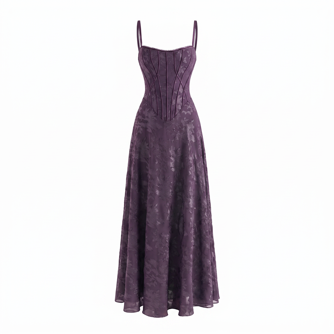 Violette Chiffon Bloemen-jurk - Purple