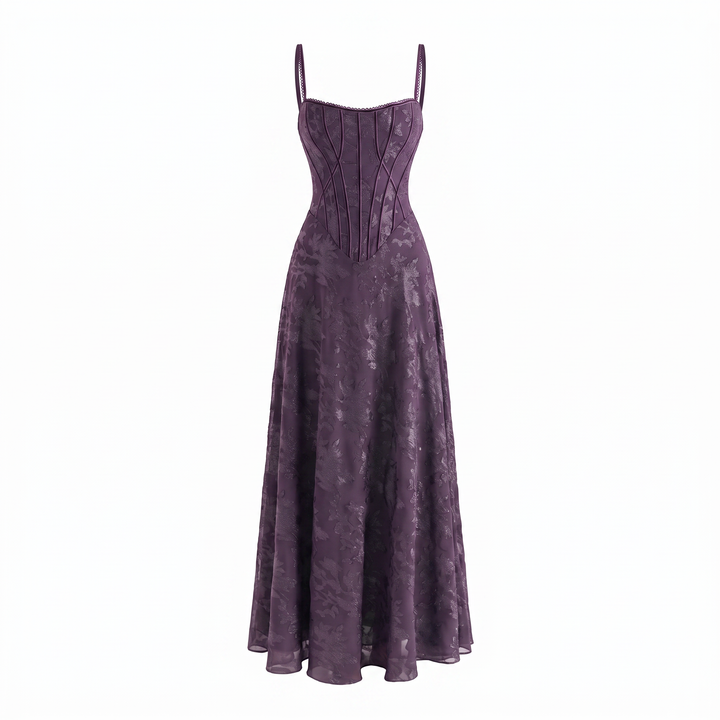 Violette Chiffon Bloemen-jurk - Purple