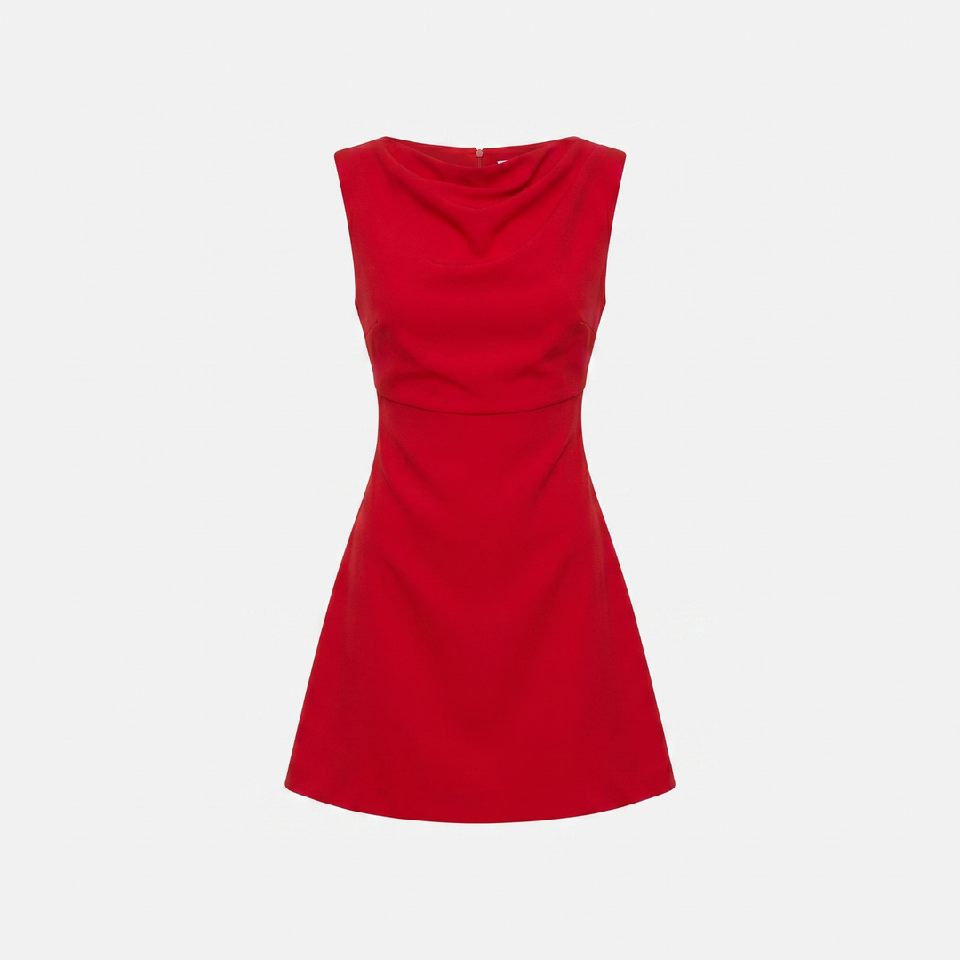 Amelie Gedrapeerde Mini-jurk - Red