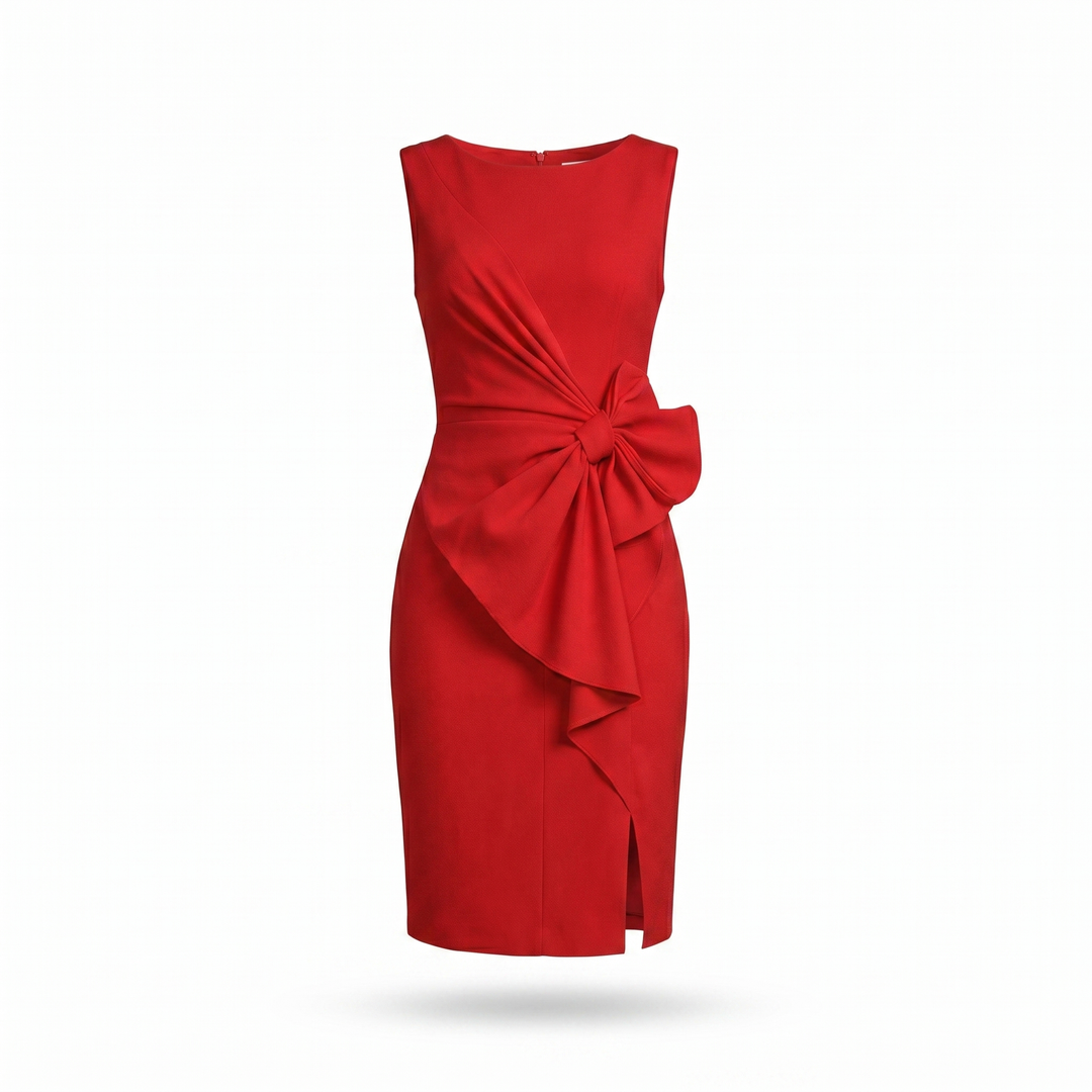 Eloise Cocktail-jurk met Strikceintuur - Red