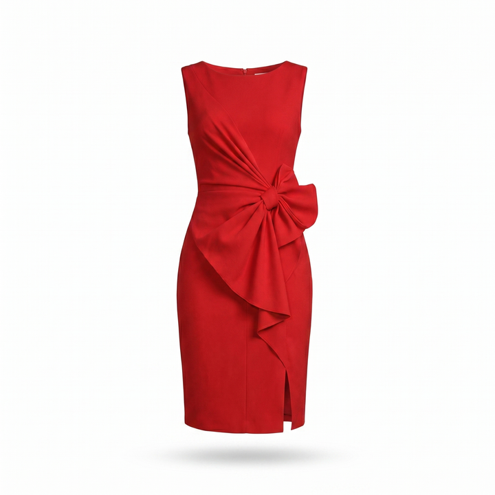 Eloise Cocktail-jurk met Strikceintuur - Red
