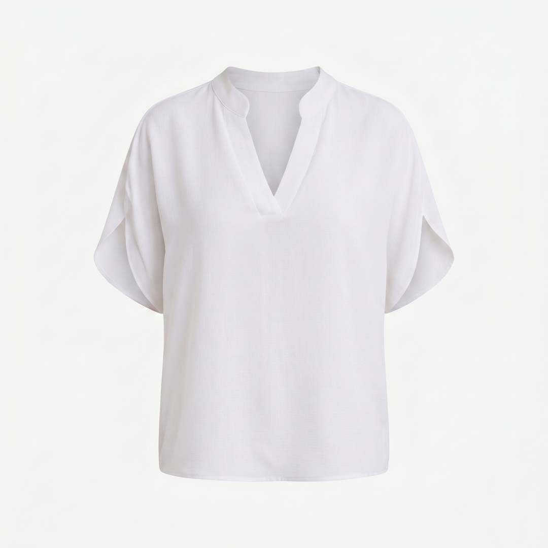 Noemie Chiffon Blouse V-hals - White