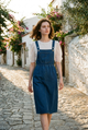 Dames Denim Jurk Bretels