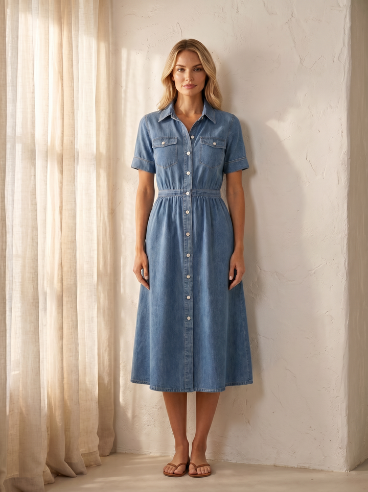MaisonBonne Colette denim blousejurk lifestyle 1
