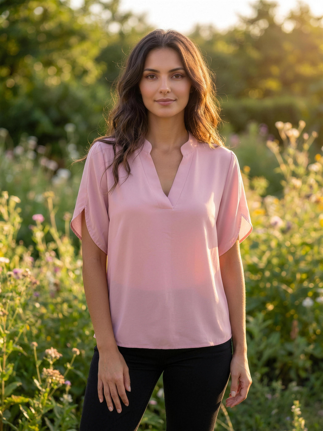 Dames Blouse Chiffon V-hals - Noémie