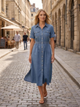 Dames Blousejurk Denim Midi - Colette