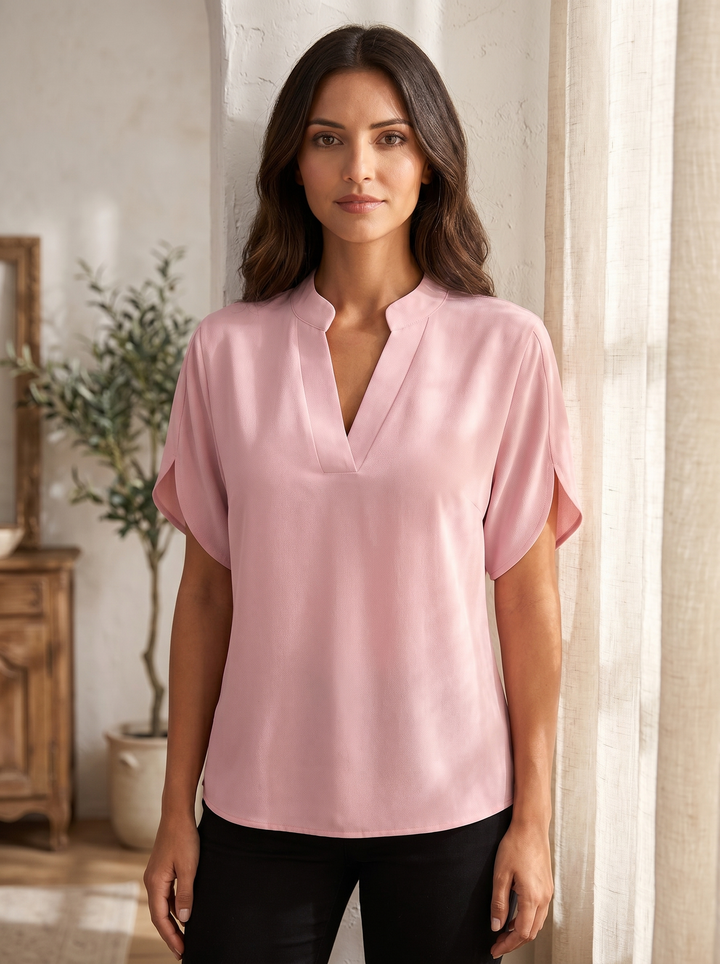 Noemie Chiffon Blouse V-hals - sfeer 1