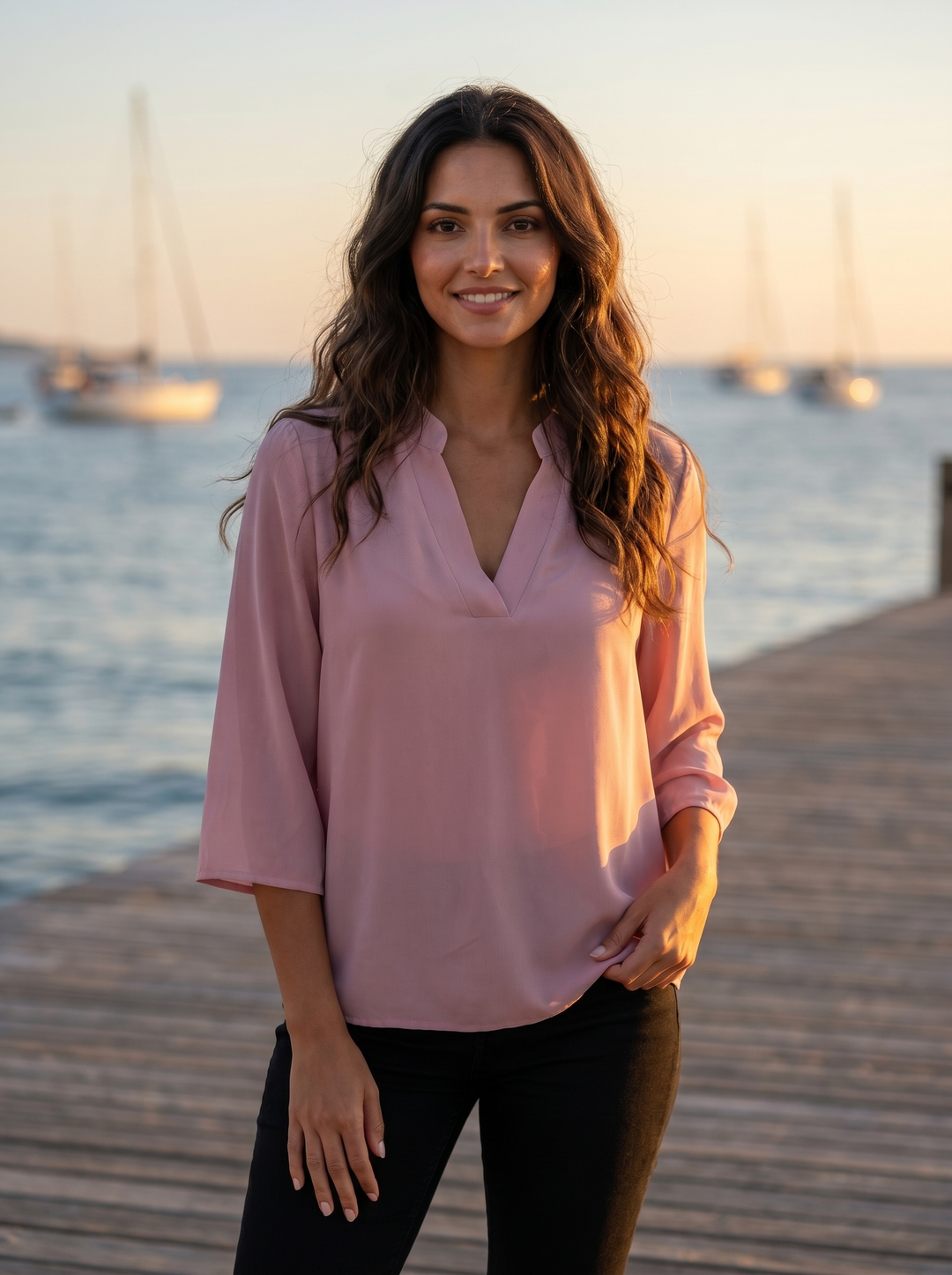 HIGHEND::noemie-chiffon-blouse-v-hals::lifestyle-01-hero