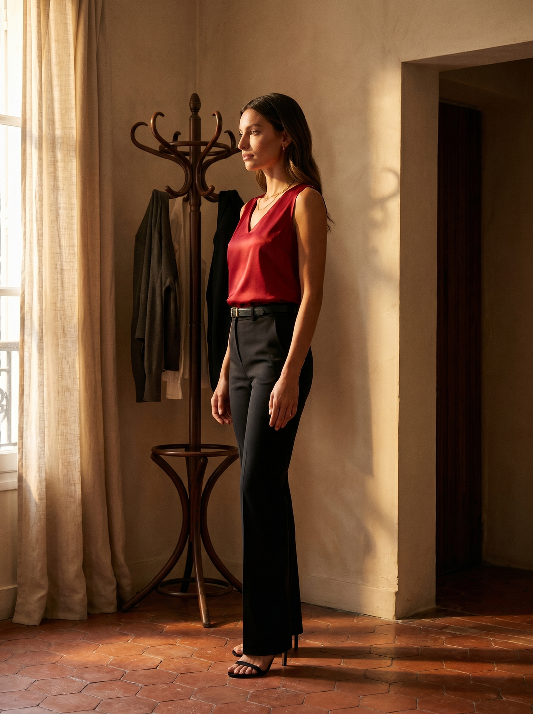 Camille Satijnen Mouwloze Blouse - sfeer 3